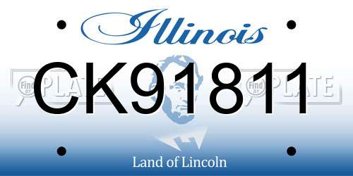 CK91811 Illinois License Plate