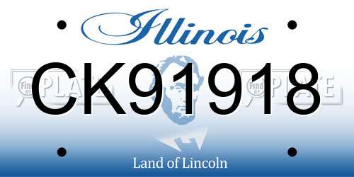 CK91918 Illinois License Plate