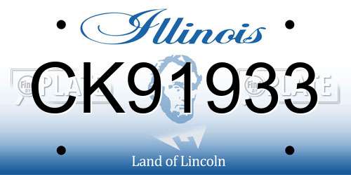 CK91933 Illinois License Plate