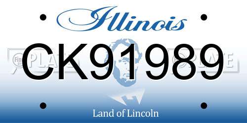 CK91989 Illinois License Plate
