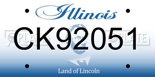 CK92051 Illinois License Plate
