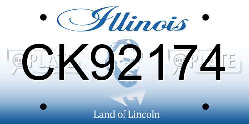 CK92174 Illinois License Plate