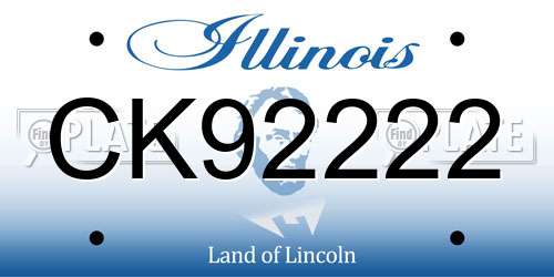 CK92222 Illinois License Plate