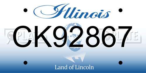 CK92867 Illinois License Plate