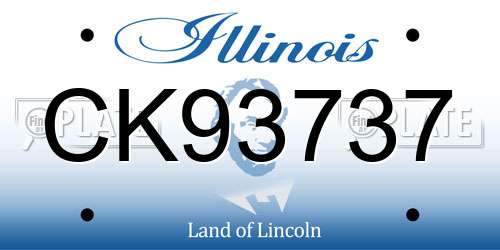 CK93737 Illinois License Plate