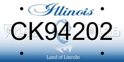 CK94202 Illinois License Plate