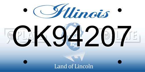 CK94207 Illinois License Plate