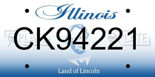 CK94221 Illinois License Plate