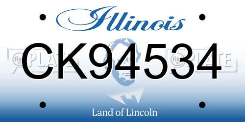CK94534 Illinois License Plate