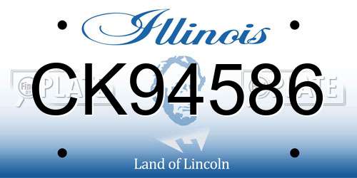 CK94586 Illinois License Plate