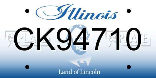CK94710 Illinois License Plate