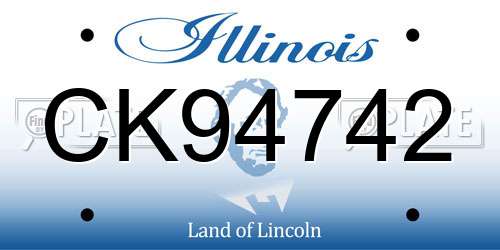 CK94742 Illinois License Plate