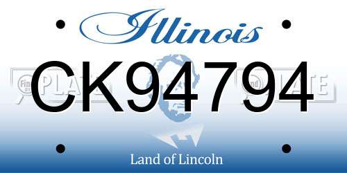 CK94794 Illinois License Plate