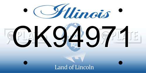 CK94971 Illinois License Plate