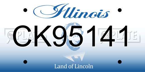 CK95141 Illinois License Plate