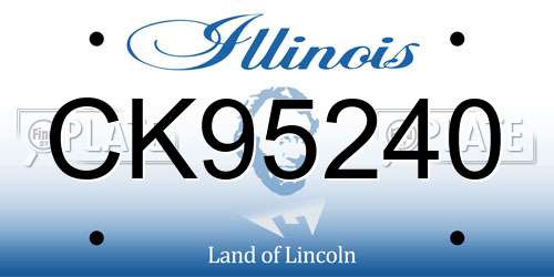 CK95240 Illinois License Plate