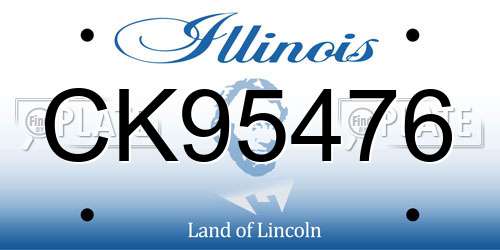 CK95476 Illinois License Plate