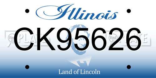 CK95626 Illinois License Plate