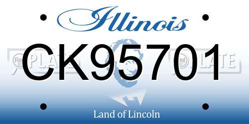 CK95701 Illinois License Plate