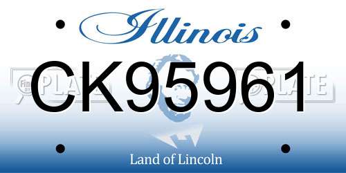 CK95961 Illinois License Plate