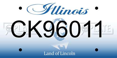 CK96011 Illinois License Plate