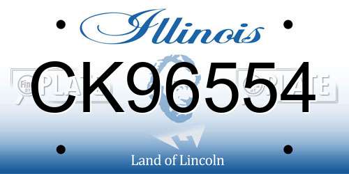 CK96554 Illinois License Plate