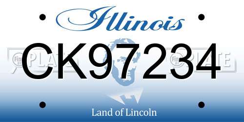 CK97234 Illinois License Plate