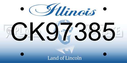 CK97385 Illinois License Plate