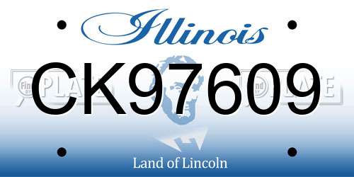 CK97609 Illinois License Plate