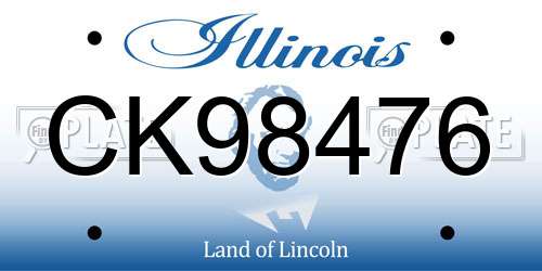 CK98476 Illinois License Plate