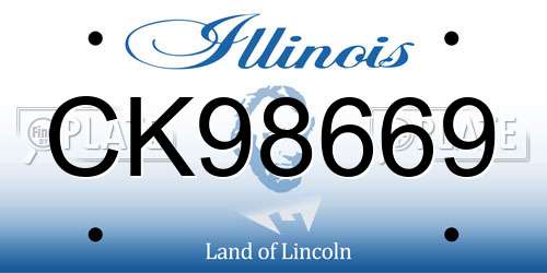 CK98669 Illinois License Plate