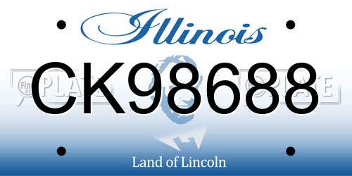 CK98688 Illinois License Plate