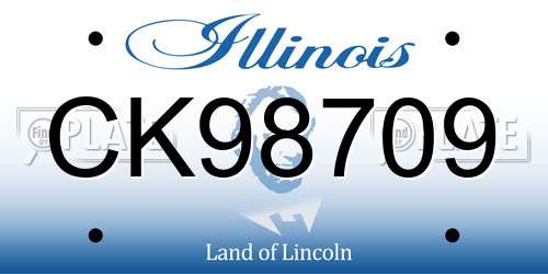 CK98709 Illinois License Plate