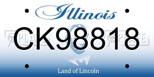 CK98818 Illinois License Plate