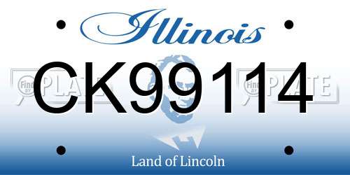 CK99114 Illinois License Plate