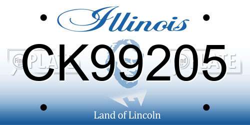 CK99205 Illinois License Plate