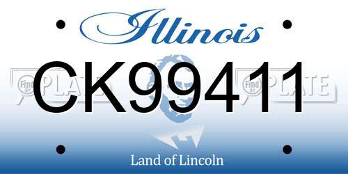 CK99411 Illinois License Plate