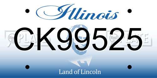 CK99525 Illinois License Plate