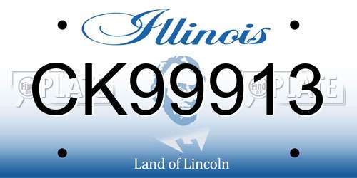 CK99913 Illinois License Plate