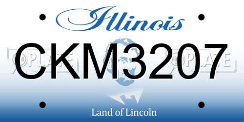CKM3207 Illinois License Plate