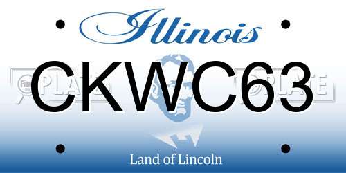 CKWC63 Illinois License Plate