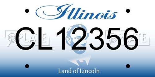 CL12356 Illinois License Plate
