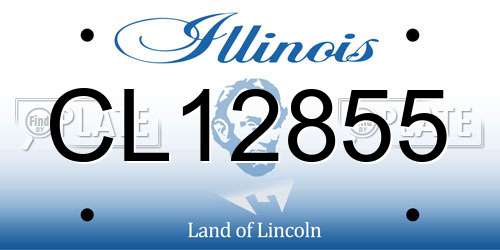 CL12855 Illinois License Plate