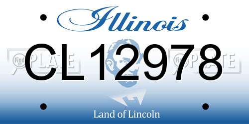 CL12978 Illinois License Plate