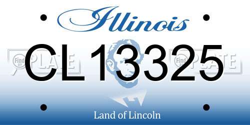 CL13325 Illinois License Plate