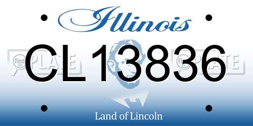CL13836 Illinois License Plate
