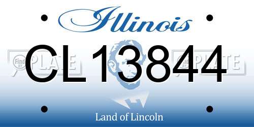 CL13844 Illinois License Plate