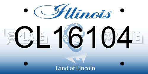 CL16104 Illinois License Plate