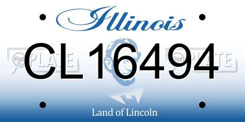 CL16494 Illinois License Plate