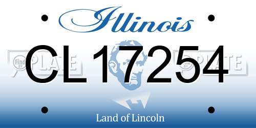 CL17254 Illinois License Plate